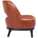 Brown Vinyl Accent Chair with Solid Wood Base and Rubber Feet 11 Brown Vinyl Accent Chair with Solid Wood Base and Rubber Feet