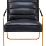 Modern Tufted Vinyl Accent Chair with Powder-Coated Steel Base 11 Modern Tufted Vinyl Accent Chair with Powder-Coated Steel Base