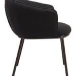 Modern Black Steel Frame Shearling Style Dining Chair 9 Modern Black Steel Frame Shearling Style Dining Chair