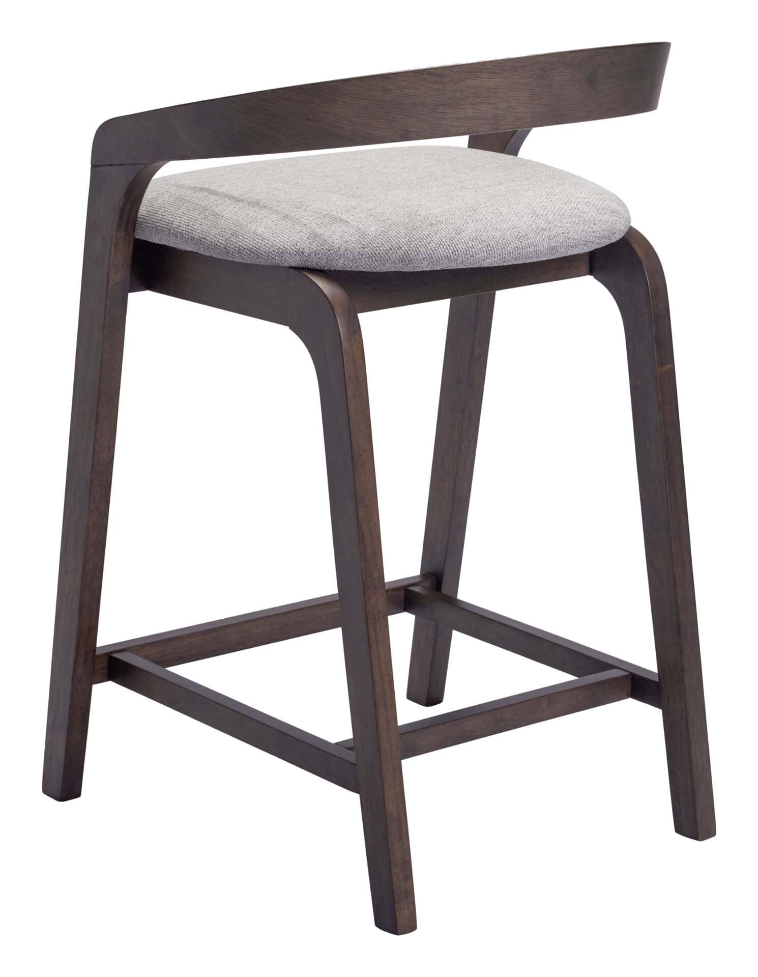 Contemporary Rubberwood Counter Stool in Dove Gray and Espresso (Set of 2) 5 Contemporary Rubberwood Counter Stool in Dove Gray and Espresso (Set of 2) - Image 5