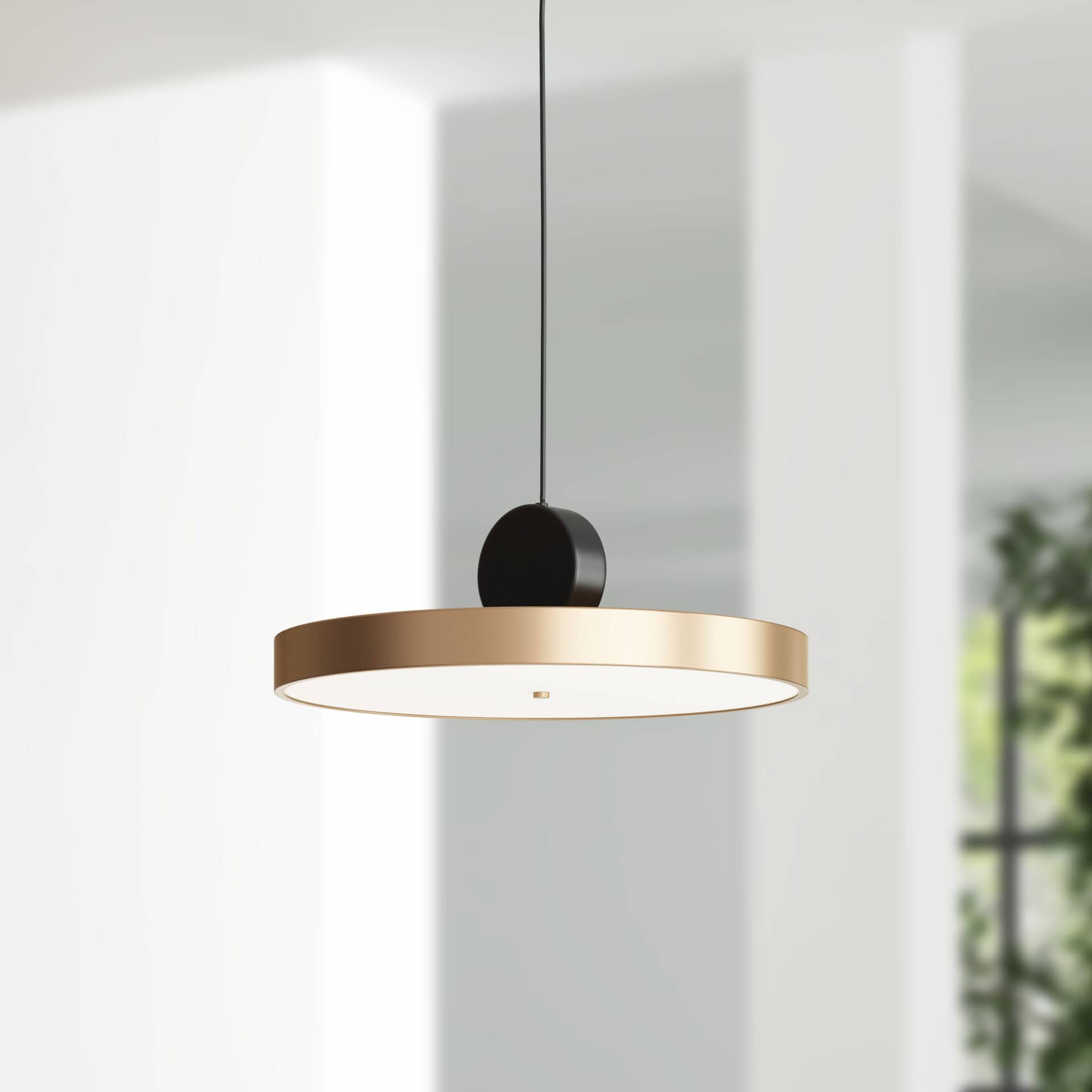 Modern Gold and Black Ceiling Lamp with Adjustable Cord and LED 1 Modern Gold and Black Ceiling Lamp with Adjustable Cord and LED