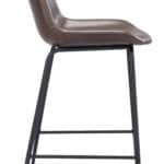 Brown Faux Leather Counter Stool with Black Steel Legs 13 Brown Faux Leather Counter Stool with Black Steel Legs