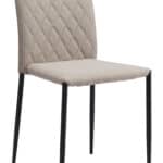 Beige Diamond Pattern Dining Chair with Black Steel Legs (Set of 2) 13 Beige Diamond Pattern Dining Chair with Black Steel Legs (Set of 2)
