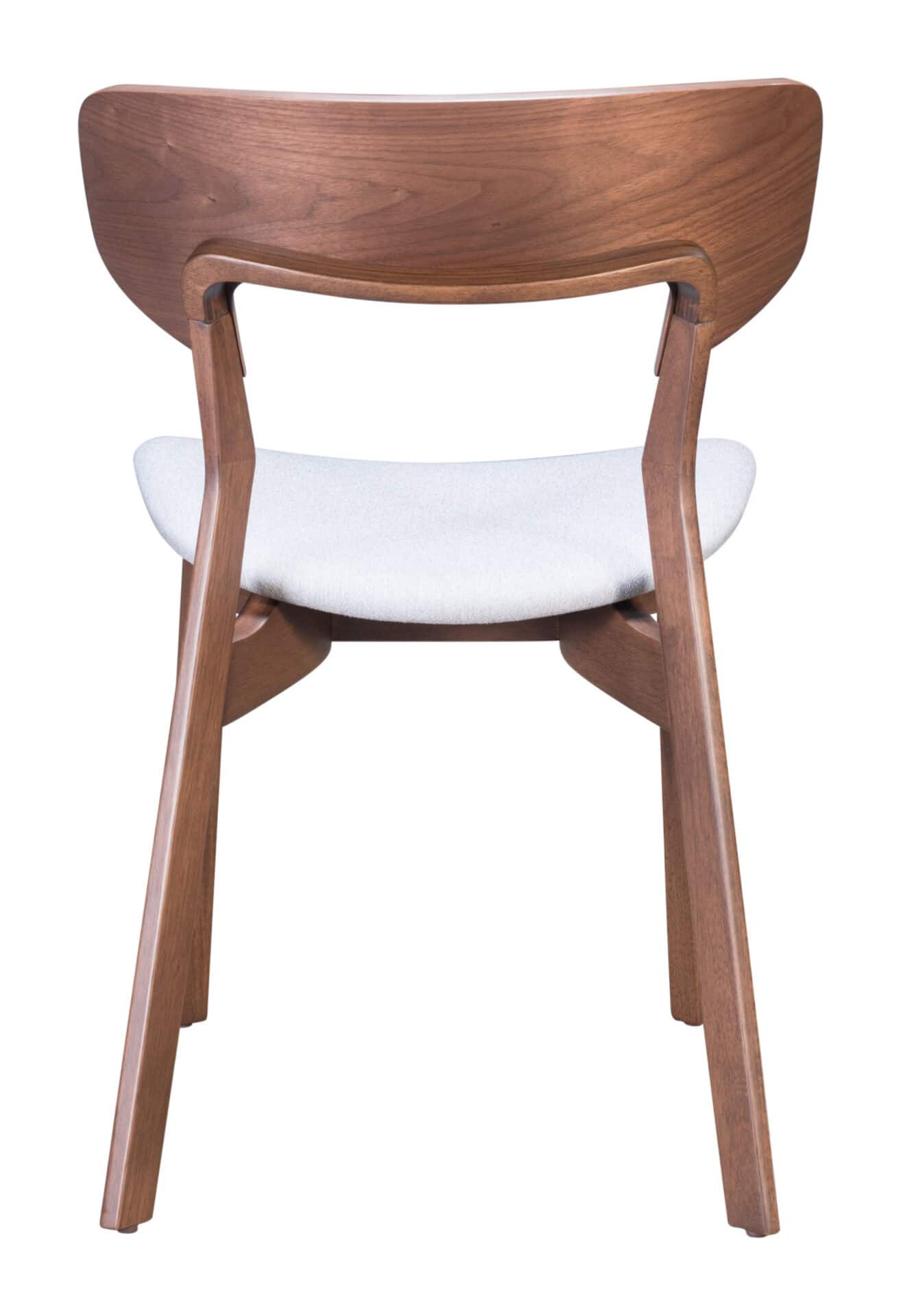 Retro Modern Walnut Dining Chair with Gray Cushion (Set of 2) 6 Retro Modern Walnut Dining Chair with Gray Cushion (Set of 2) - Image 6