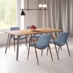 Mid Century Modern Dining Chair Faux Leather Walnut Legs (Set of 2)