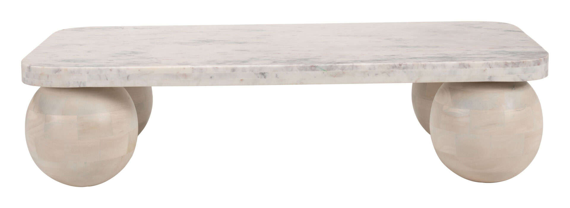 Natural Mango Wood Coffee Table with Marble Top 5 Natural Mango Wood Coffee Table with Marble Top - Image 5
