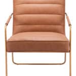 Vintage Brown Faux Leather Accent Chair with Steel Base and Armrests 12 Vintage Brown Faux Leather Accent Chair with Steel Base and Armrests