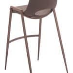 Mid-Century Modern Brown Barstool with Walnut Legs (Set of 2)