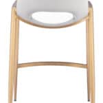 White and Gold Faux Leather Counter Stool with Footrest (Set of 2)
