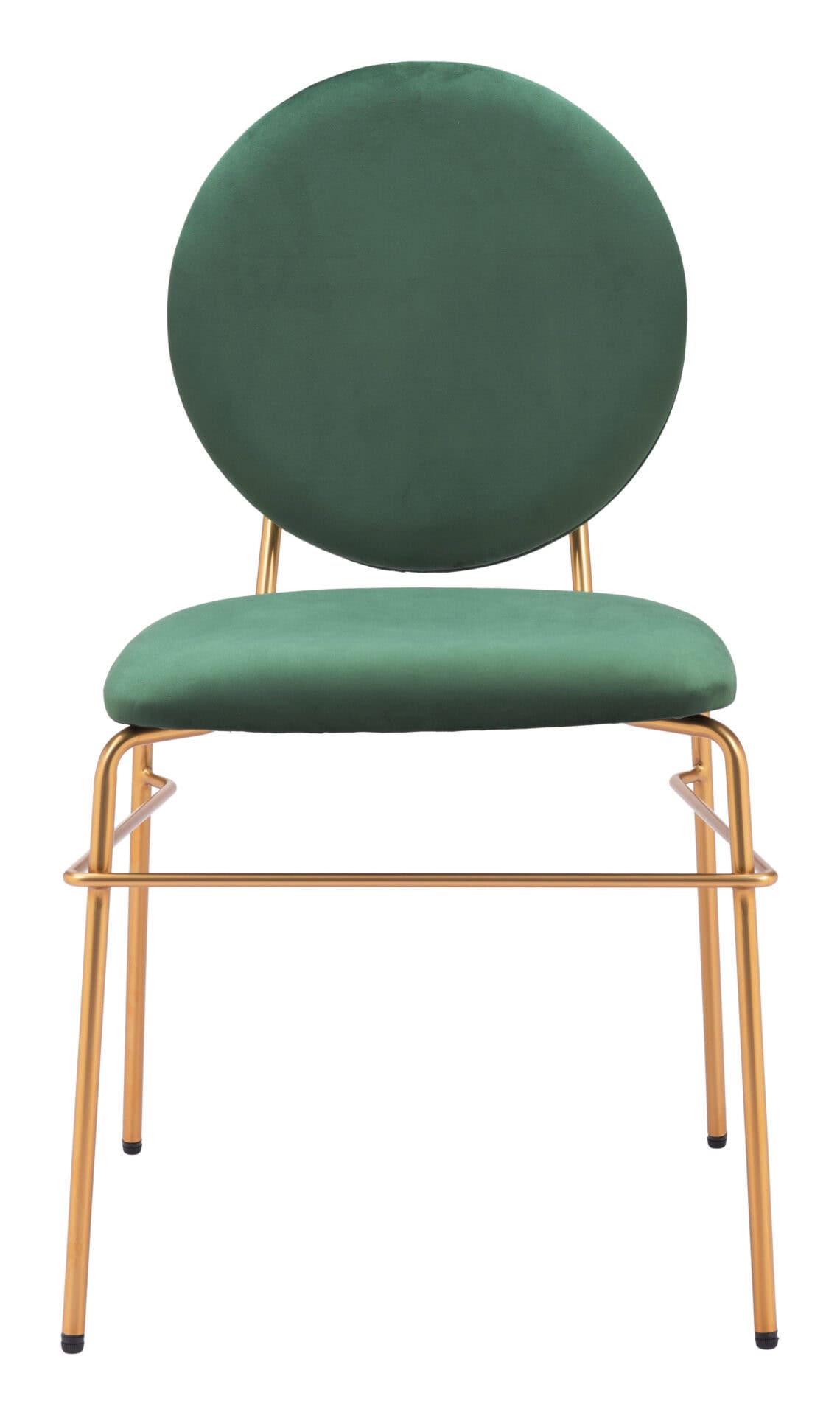 Green Velvet Counter Stool with Gold Legs and Footrest (Set of 2) 5 Green Velvet Counter Stool with Gold Legs and Footrest (Set of 2) - Image 5