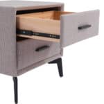 Gray End Table with Two Fabric Drawers and Steel Frame 19 Gray End Table with Two Fabric Drawers and Steel Frame