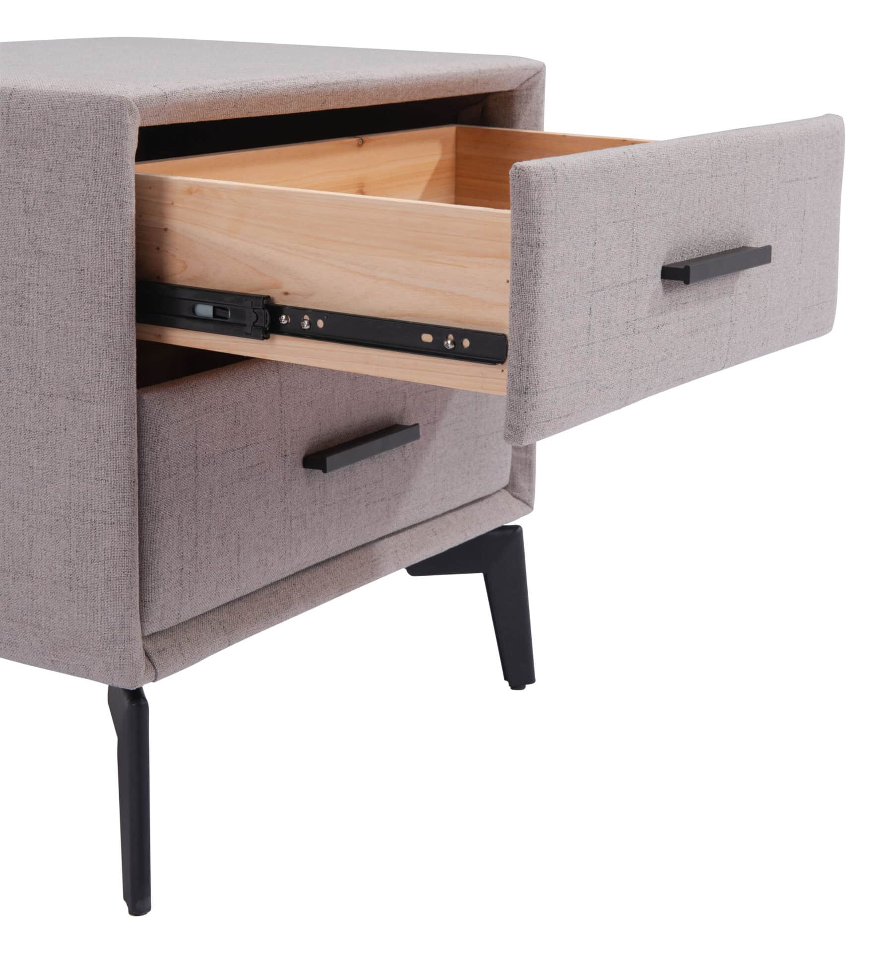 Gray End Table with Two Fabric Drawers and Steel Frame 9 Gray End Table with Two Fabric Drawers and Steel Frame - Image 9