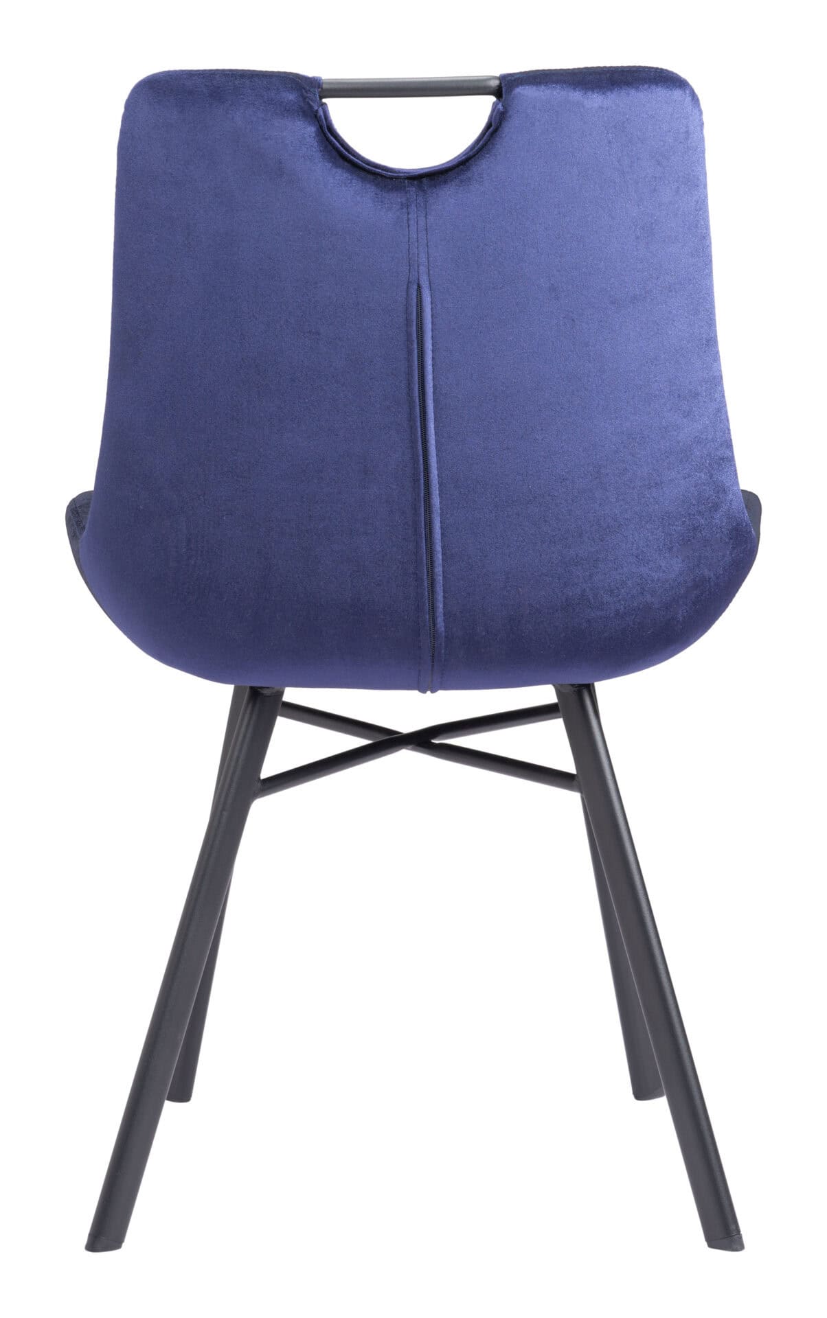 Blue Velvet Dining Chairs with Steel Frame and Tufted Seat (Set of 2) 6 Blue Velvet Dining Chairs with Steel Frame and Tufted Seat (Set of 2) - Image 6