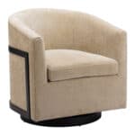 Velvet Swivel Accent Chair with Steel Base in Golden Beige 8 Velvet Swivel Accent Chair with Steel Base in Golden Beige