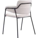 Cream Shearling-Style Dining Chair with Steel Legs (Set of 2)