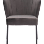 Gray Velvet Stackable Dining Chair with Steel Legs (Set of 2) 15 Gray Velvet Stackable Dining Chair with Steel Legs (Set of 2)