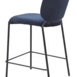 Velvet Upholstered Counter Stool with Footrest in Blue (Set of 2) 12 Velvet Upholstered Counter Stool with Footrest in Blue (Set of 2)