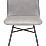 Gray Faux Leather Dining and Accent Chair with Gold Tips (Set of 2) 13 Gray Faux Leather Dining and Accent Chair with Gold Tips (Set of 2)