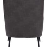 Vintage Black Faux Leather Accent Chair with Steel Legs 14 Vintage Black Faux Leather Accent Chair with Steel Legs