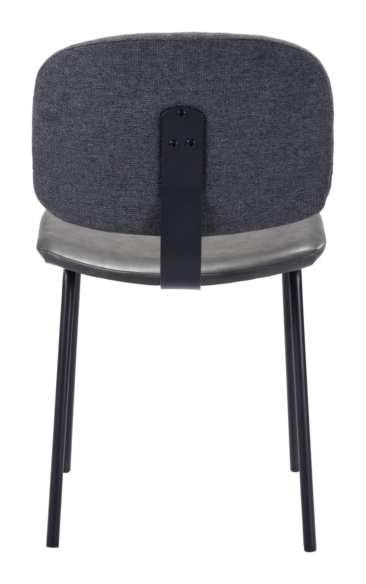 Gray Dining Room Chairs with Faux Leather and Steel Legs (Set of 2) 6 Gray Dining Room Chairs with Faux Leather and Steel Legs (Set of 2) - Image 6