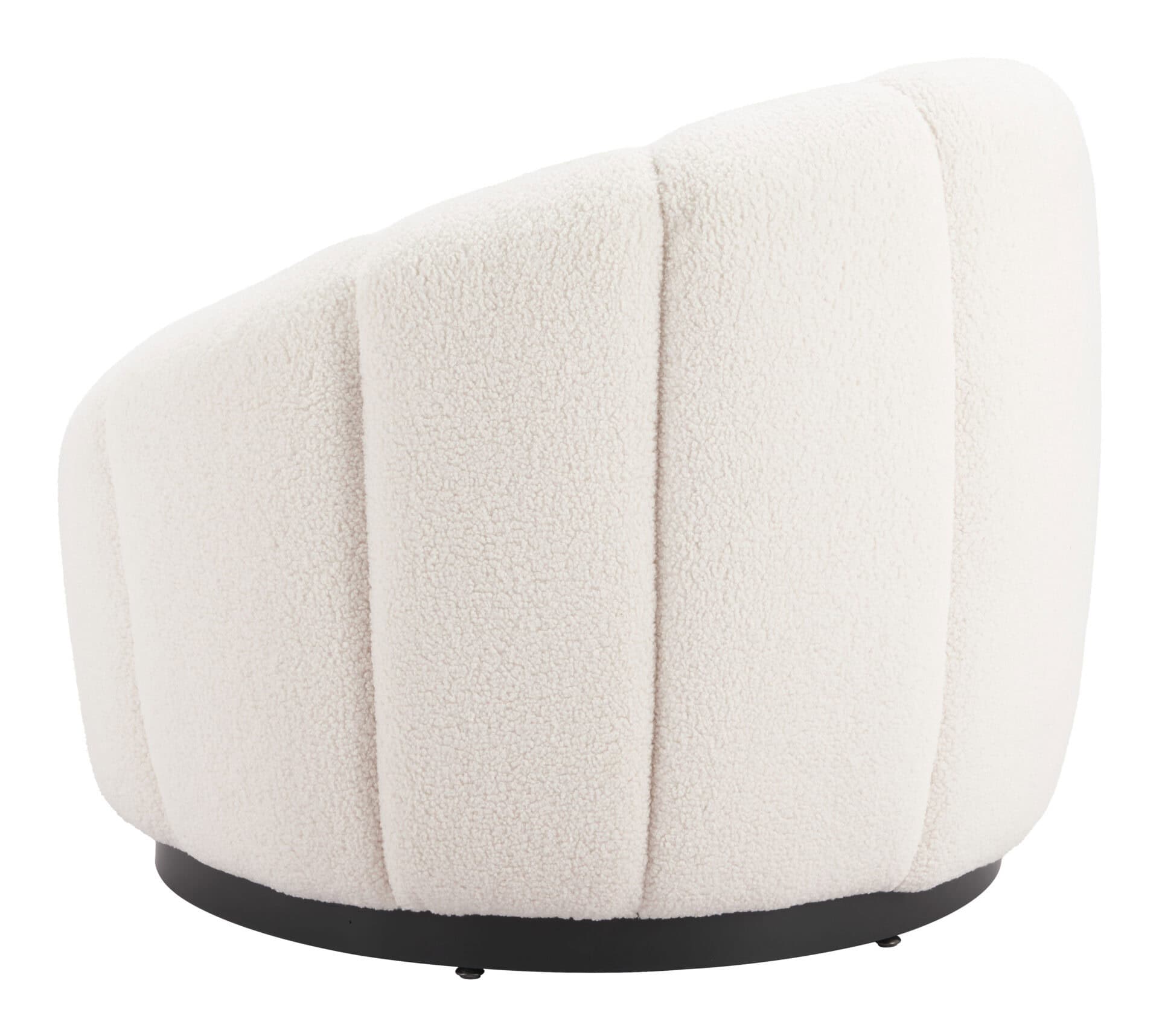 Cream Shearling Accent Chair with Modern Powder Coated Steel Legs 5 Cream Shearling Accent Chair with Modern Powder Coated Steel Legs - Image 5