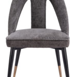 Gray Artus Dining Chair with Plush Teddy Fabric and Steel Frame 15 Gray Artus Dining Chair with Plush Teddy Fabric and Steel Frame