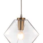 Geometric Brass Ceiling Lamp with Tempered Glass Shade 12 Geometric Brass Ceiling Lamp with Tempered Glass Shade