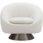 Modern Gray Swivel Chair with 360-Degree Base and Armrests