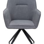 Mid-Century Modern Gray Dining Chairs with Armrests (Set of 2)