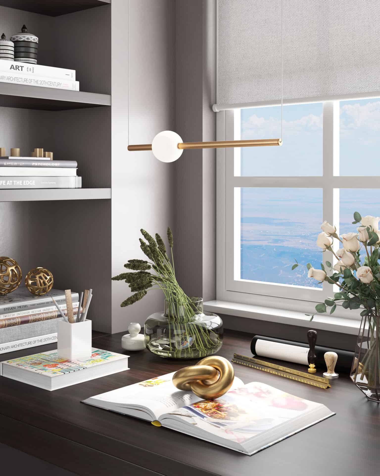 Gold-Plated Modern LED Ceiling Lamp with Adjustable Cord Length 2 Gold-Plated Modern LED Ceiling Lamp with Adjustable Cord Length - Image 2