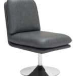 Modern Gray Swivel Chair with Chrome Base for Small Spaces