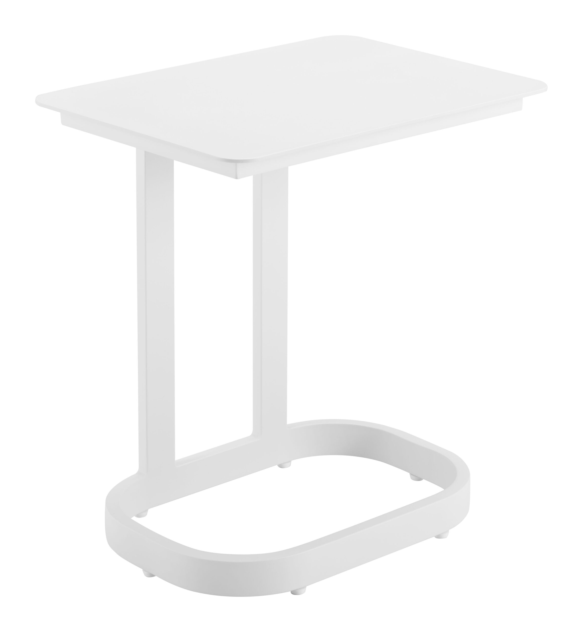 White Aluminum End Table with Faux Wood Top 11 White Aluminum End Table with Faux Wood Top
