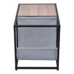 Metal End Table with Magazine Organizer and Storage Spaces