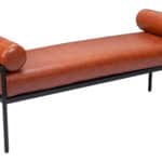 Modern Faux Leather Bench with Steel Legs and Rubber Feet 8 Modern Faux Leather Bench with Steel Legs and Rubber Feet