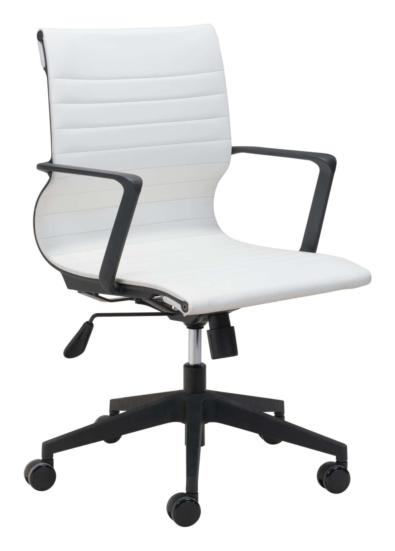Modern Mid-Century Office Chair with Faux Leather and Adjustable Height 2 Modern Mid-Century Office Chair with Faux Leather and Adjustable Height - Image 2