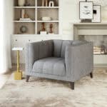 Modern Armchair with Steel Legs and Armrest Support 9 Modern Armchair with Steel Legs and Armrest Support