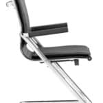 Ergonomic Faux Leather Conference Chairs with Chrome Frame (Set of 2)