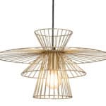 Gold Steel Frame Ceiling Lamp with Adjustable Cord Length 10 Gold Steel Frame Ceiling Lamp with Adjustable Cord Length