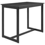 Modern Wave Black Aluminum Bar Table for Indoor or Outdoor Use
