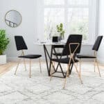 Black Velvet Dining Chair with Gold Frame (Set of 2) 10 Black Velvet Dining Chair with Gold Frame (Set of 2)