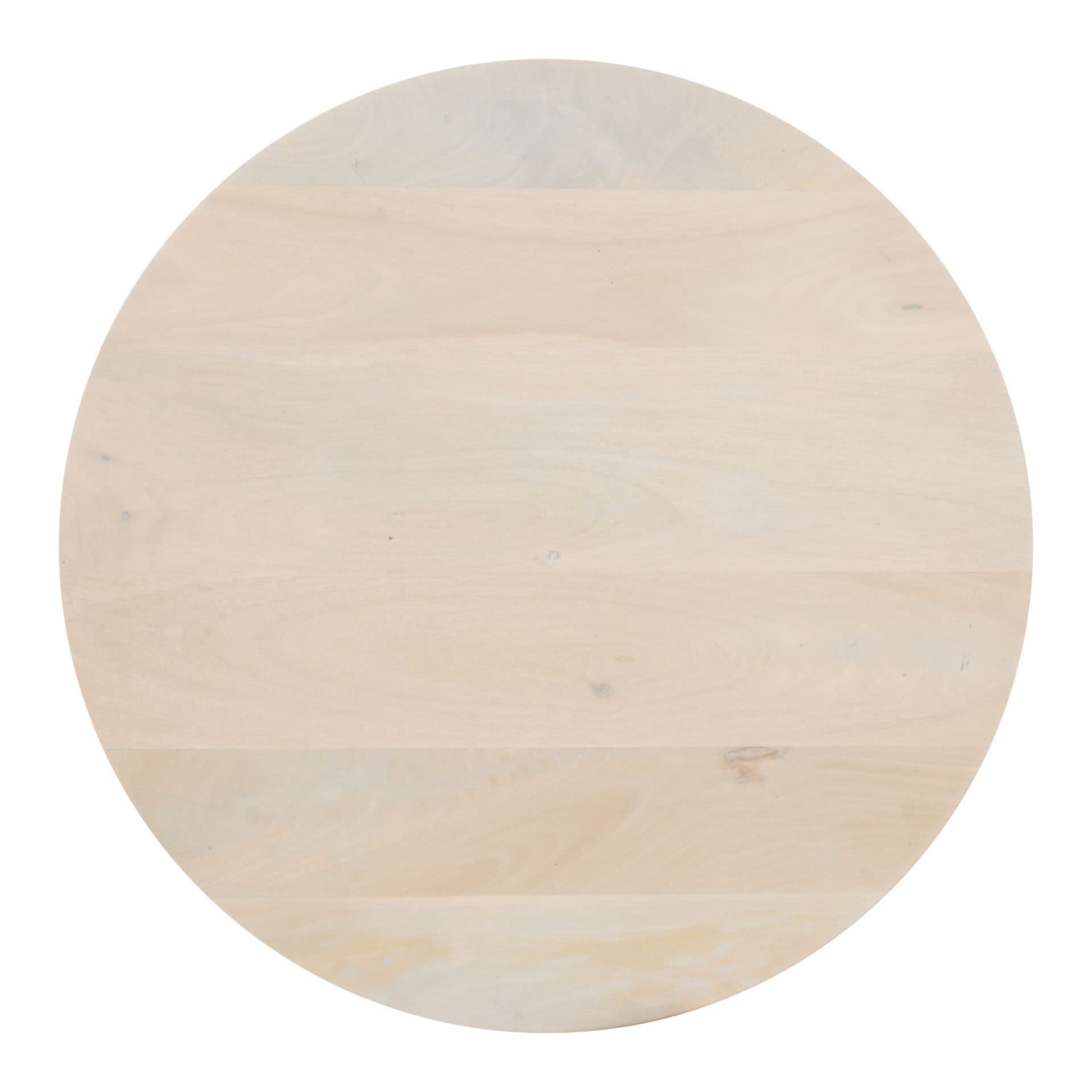 Natural Mango Wood Round Accent Table with Rubber Feet Protection 7 Natural Mango Wood Round Accent Table with Rubber Feet Protection - Image 7