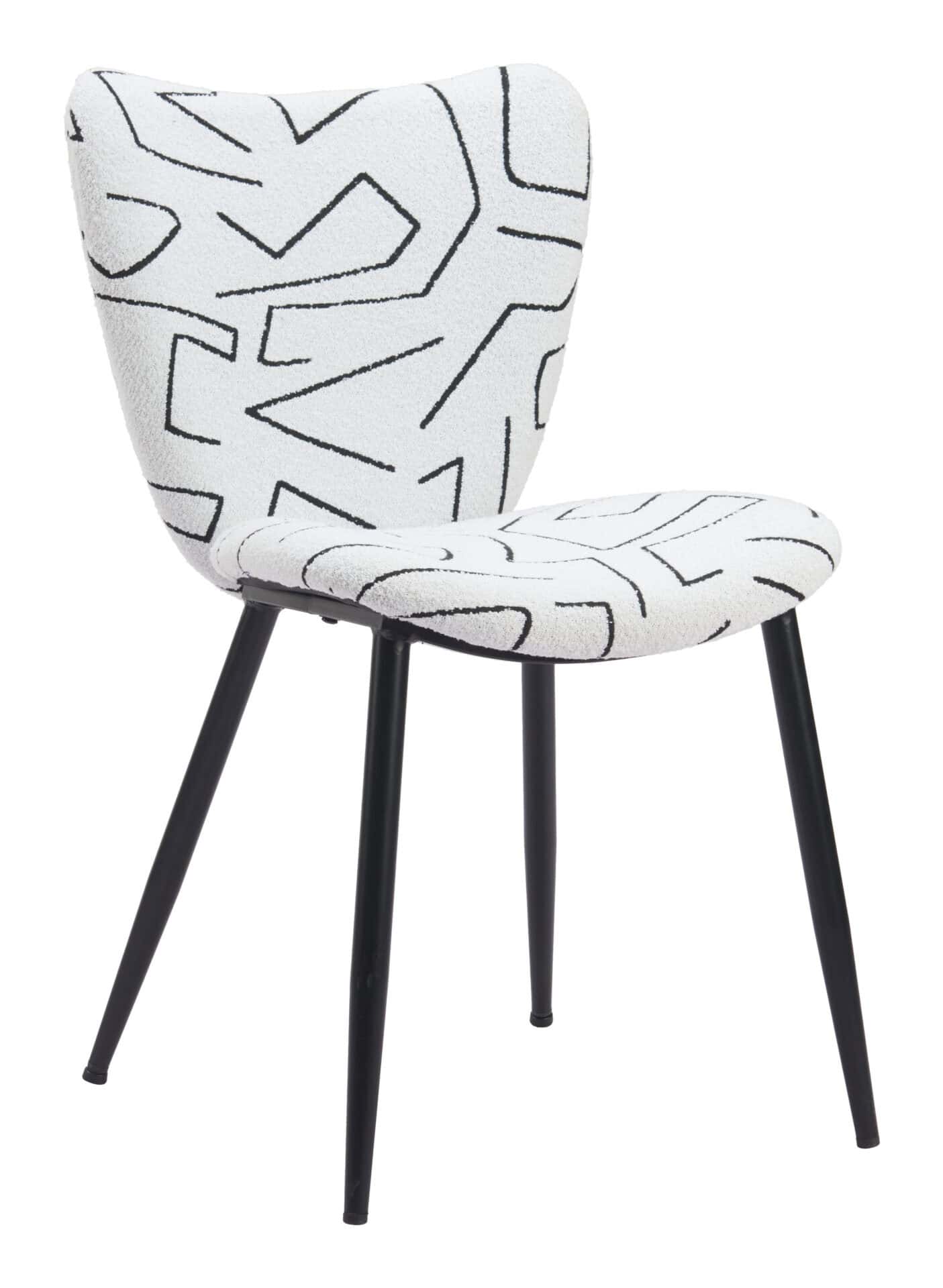 Modern White Dining Chair with Steel Frame and Vinyl Seat (Set of 2) 1 Modern White Dining Chair with Steel Frame and Vinyl Seat (Set of 2)