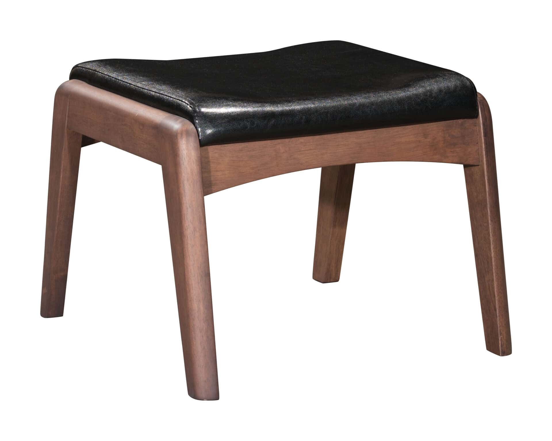 Mid-Century Modern Black Lounge Chair and Ottoman Set (2 Piece) 7 Mid-Century Modern Black Lounge Chair and Ottoman Set (2 Piece) - Image 7
