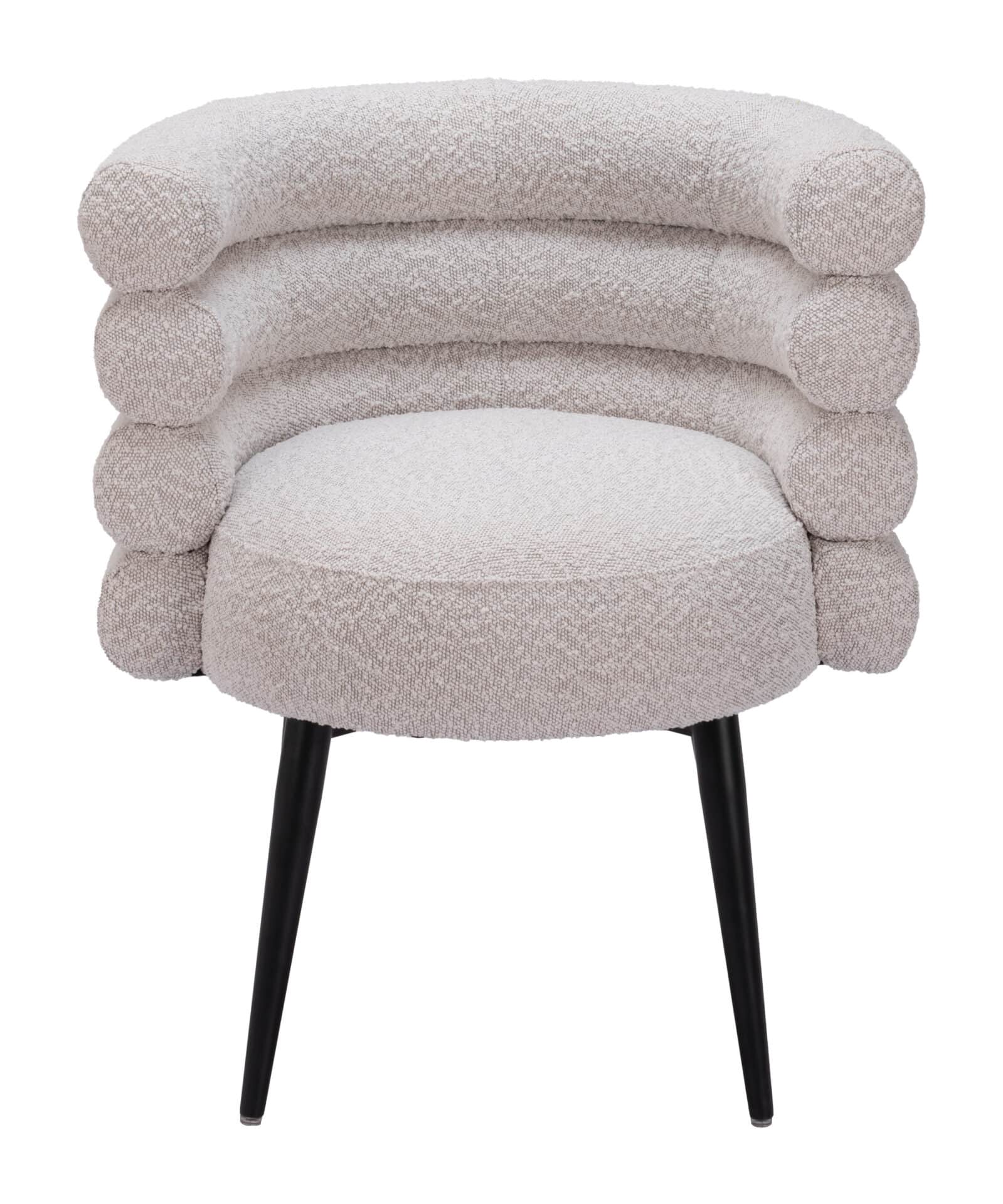 Teddy Fabric Dining Chair with Steel Frame in Misty Gray 3 Teddy Fabric Dining Chair with Steel Frame in Misty Gray - Image 3