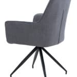 Mid-Century Modern Gray Dining Chairs with Armrests (Set of 2)