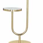 White and Gold Marble Side Table with Steel Frame