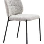 Gray Shearling Seat Dining Chair with Steel Legs (Set of 2)