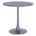 Gray Round Dining Table with Aluminum Frame and Sunburst Design
