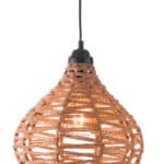 Teardrop Woven Ceiling Lamp with Adjustable Cord - Natural Finish 7 Teardrop Woven Ceiling Lamp with Adjustable Cord - Natural Finish