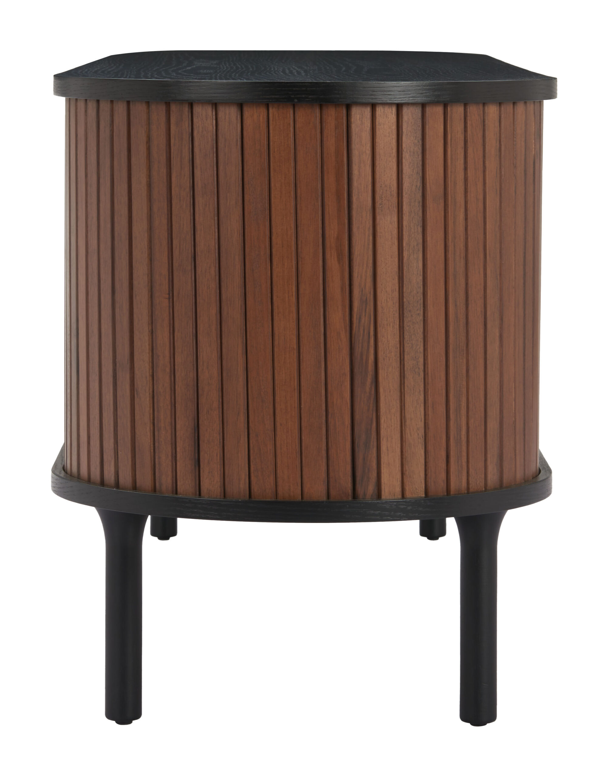 Modern Black and Walnut Entertainment Stand With Storage 13 Modern Black and Walnut Entertainment Stand With Storage